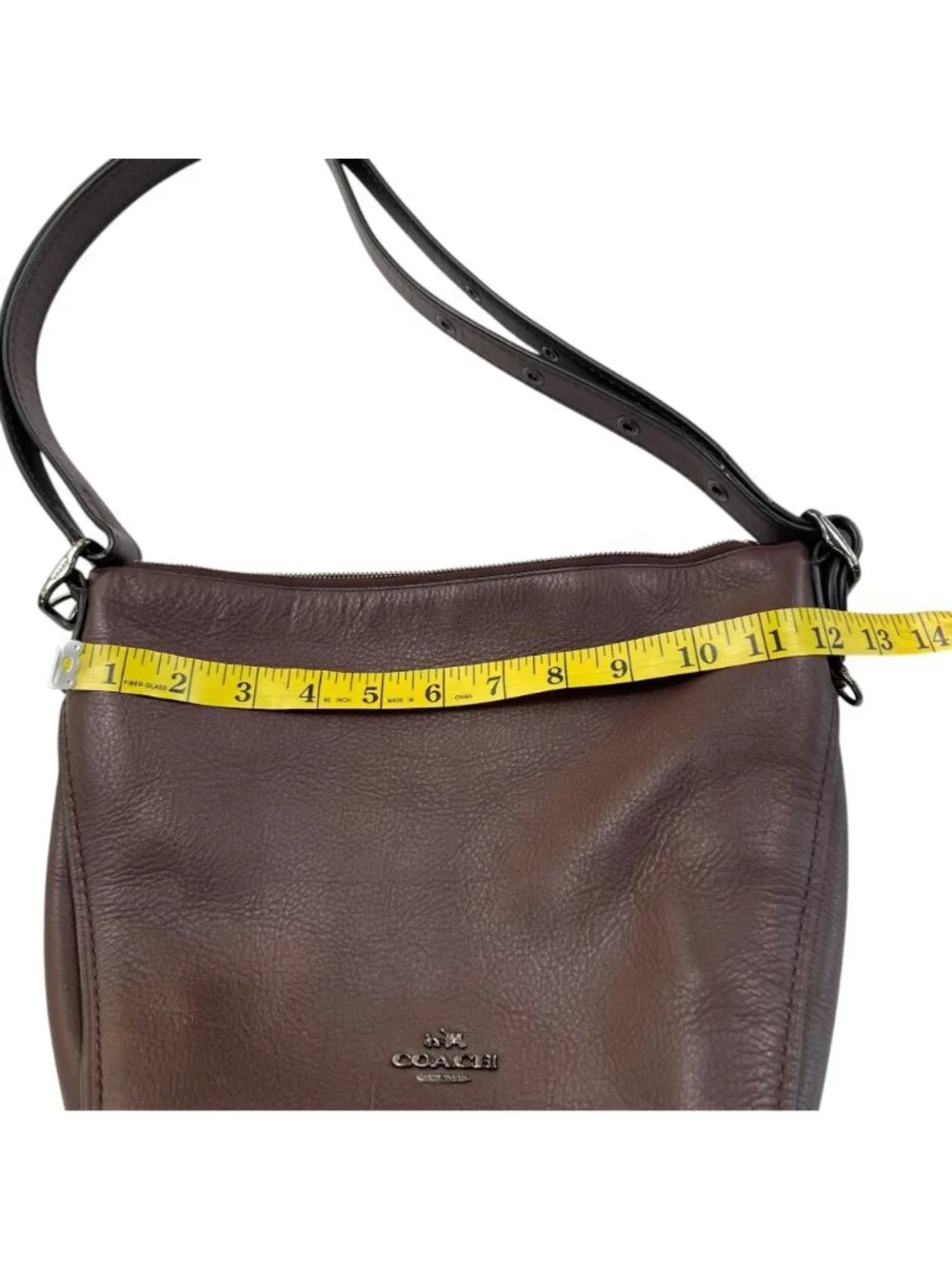 Coach Dufflette Mahogany Brown Pebbled Leather Shoulder/Crossbody Bag